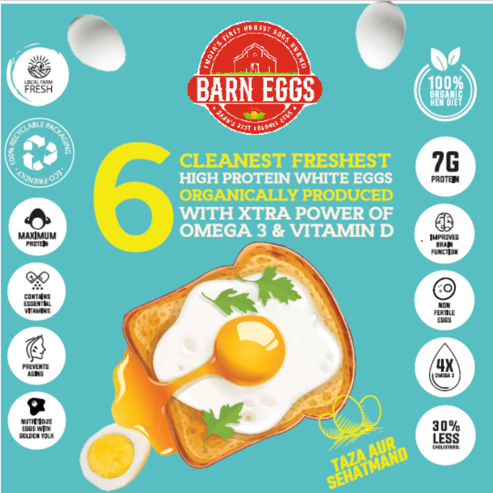 Herb Enriched Premium White Eggs- 100% Organic- 30% Less Cholesterol