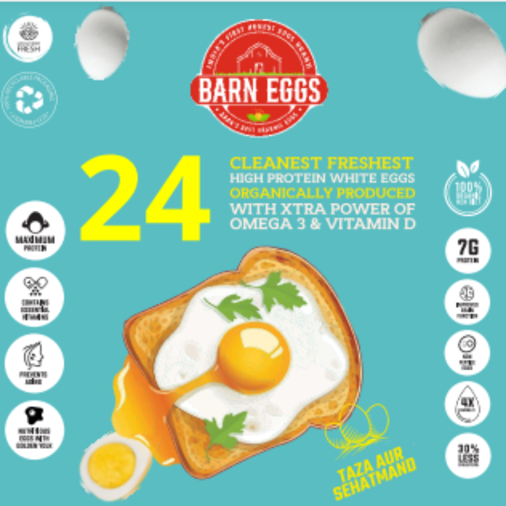 Herb Enriched Premium White Eggs- 100% Organic- 30% Less Cholesterol
