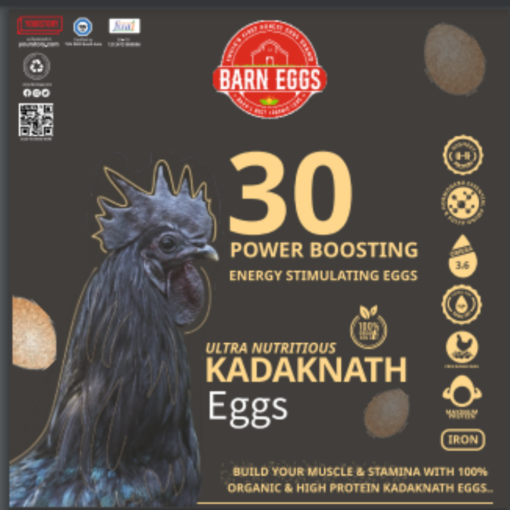 Ultra-Nutritious Kadaknath Eggs with 18 Essential Amino Acids–100% Organic- 30% Less Cholesterol