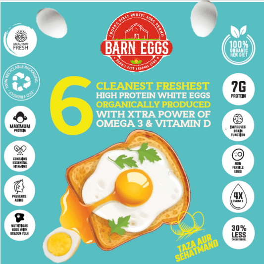 Herb Enriched Premium White Eggs- 100% Organic- 30% Less Cholesterol