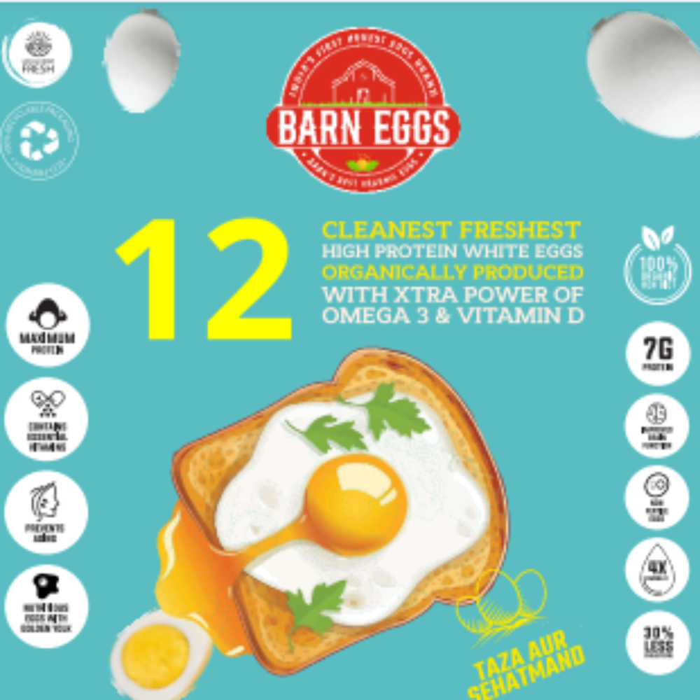 Herb Enriched Premium White Eggs- 100% Organic- 30% Less Cholesterol