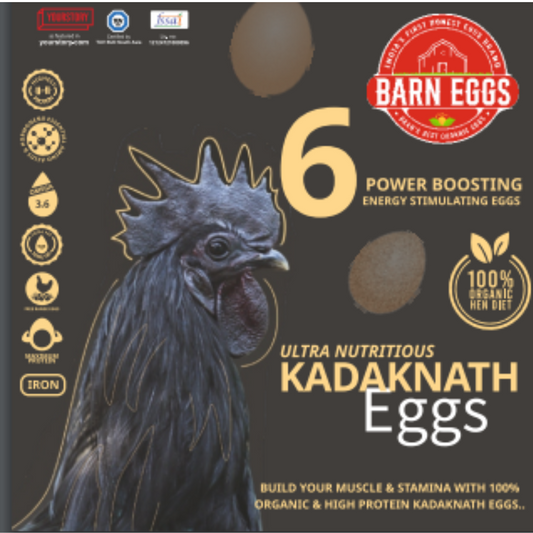 Ultra-Nutritious Kadaknath Eggs with 18 Essential Amino Acids–100% Organic- 30% Less Cholesterol
