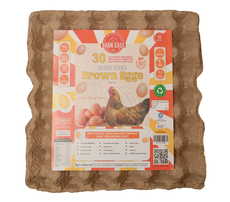 Herb Enriched Cage-Free Brown Eggs | 100% Organic | 30% Less Cholesterol