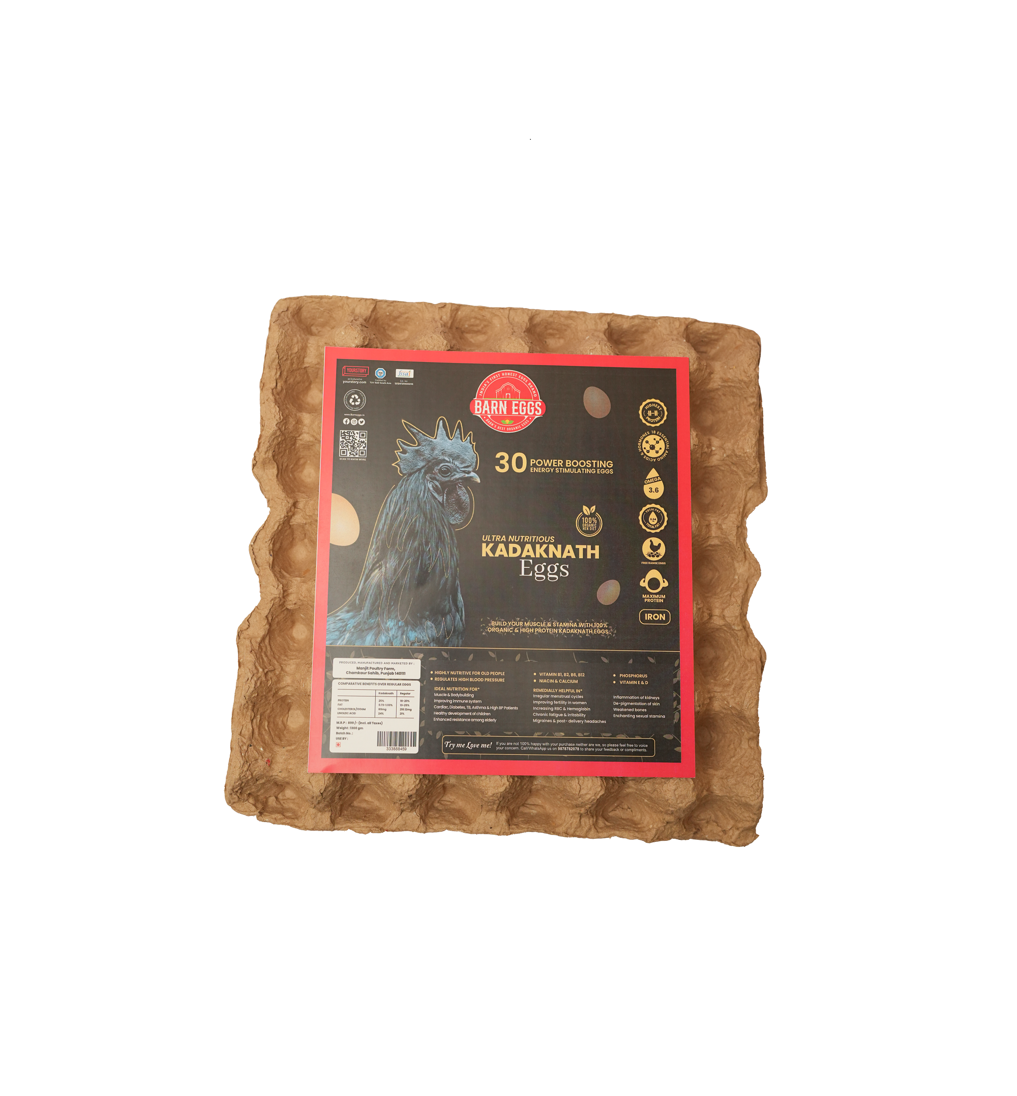 Ultra-Nutritious Kadaknath Eggs with 18 Essential Amino Acids–100% Organic- 30% Less Cholesterol